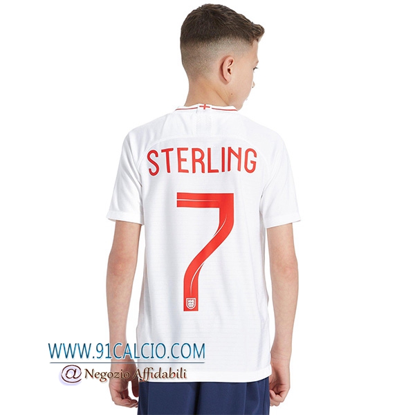 Maglia Inghilterra Bambino Sterling 7 Prima 2018 2019 Bianco