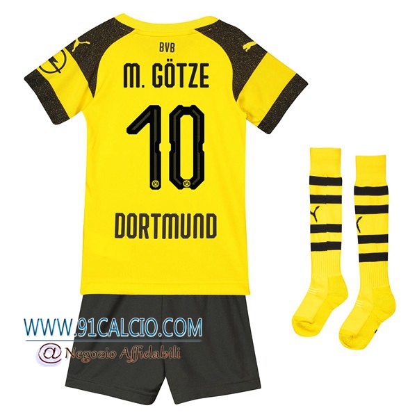 Maglia Calcio Dortmund BVB 2018/2019 M.GOTZE 10 Prima Bambino ...