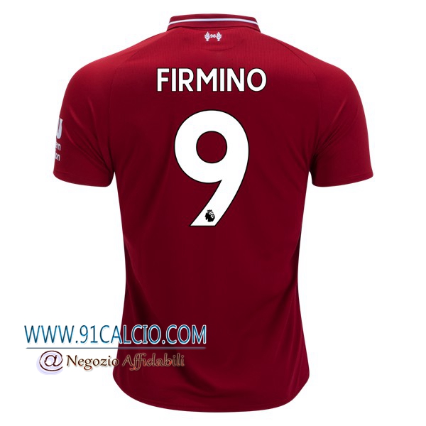 Gara Maglia FC Liverpool per FIRMINO 9 Prima 2018 2019 Rosso