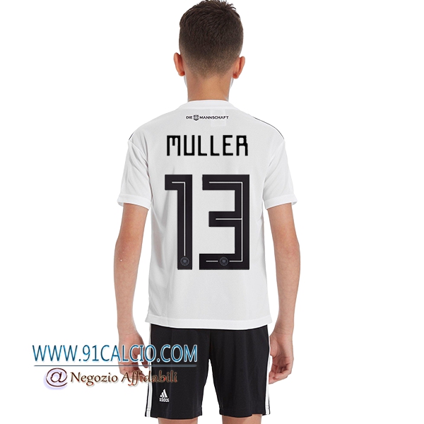 Maglia Germania Bambino MULLER 13 Prima 2018 2019 Bianco