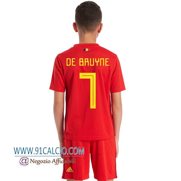 Belgio DE BRUYNE 7 TEAM BAMBINI T-Shirt-Rosso 