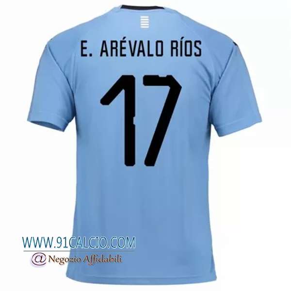 Maglia Uruguay per E.Arevalo Rios 17 Prima 2018 2019 Azzurro