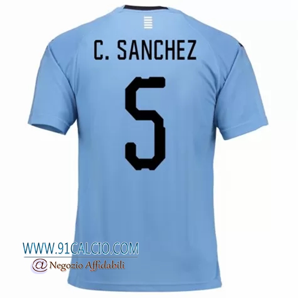 Maglia Uruguay per C.Sanchez 5 Prima 2018 2019 Azzurro