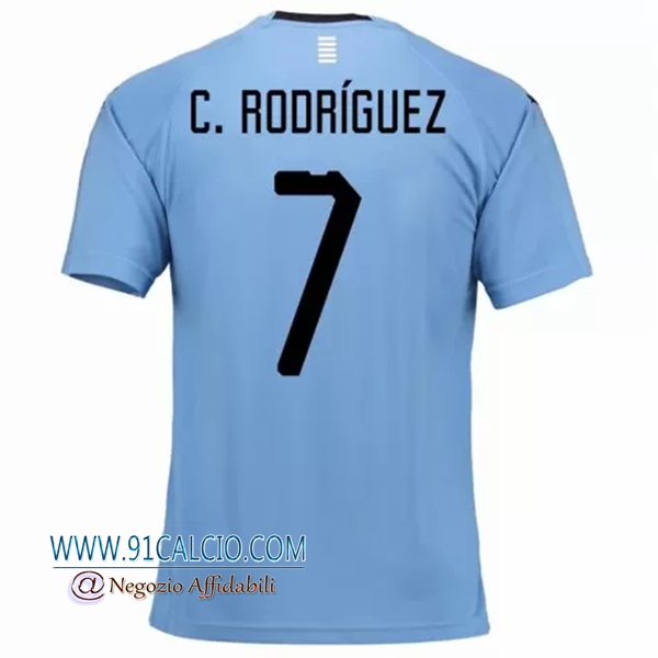 Maglia Uruguay per A.Rodriguez 7 Prima 2018 2019 Azzurro