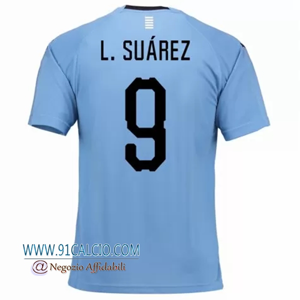 Maglia Uruguay per L.Suarez 9 Prima 2018 2019 Azzurro