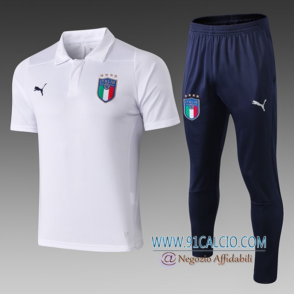 Maglia Polo Italia + Pantaloni Bianco 2019 2020