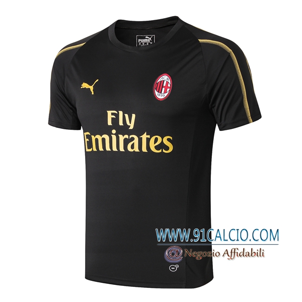 Pre-partita T Shirt Allenamento AC Milan Nero 2019 2020