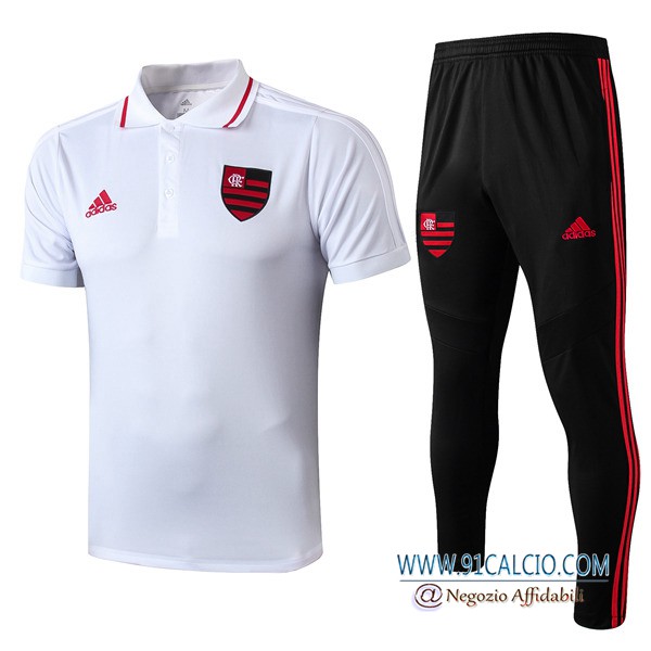 Kit Maglia Polo Flamengo + Pantaloni Bianco 2019 2020