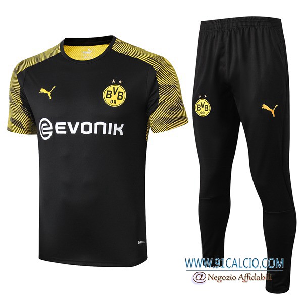 Kit Maglia Allenamento Dortmund BVB + Pantaloni Nero 2019 2020