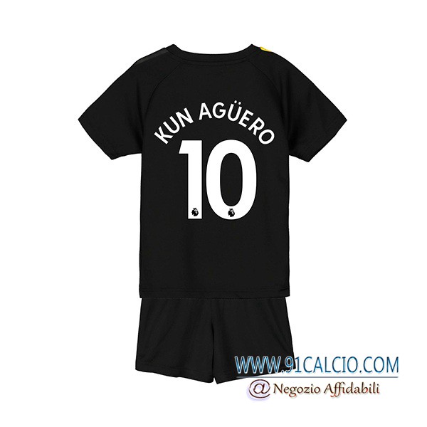 Maglia Calcio Manchester City (KUN AGUERO 10) Bambino Seconda 2019 ...