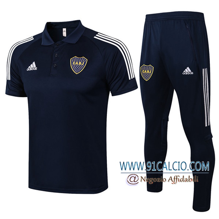 Kit Maglia Polo Boca Juniors + Pantaloni Blu Navy 2020/2021