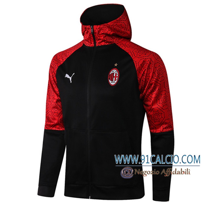 Giacca Con Cappuccio AC Milan Nero/Rosso 2020/2021