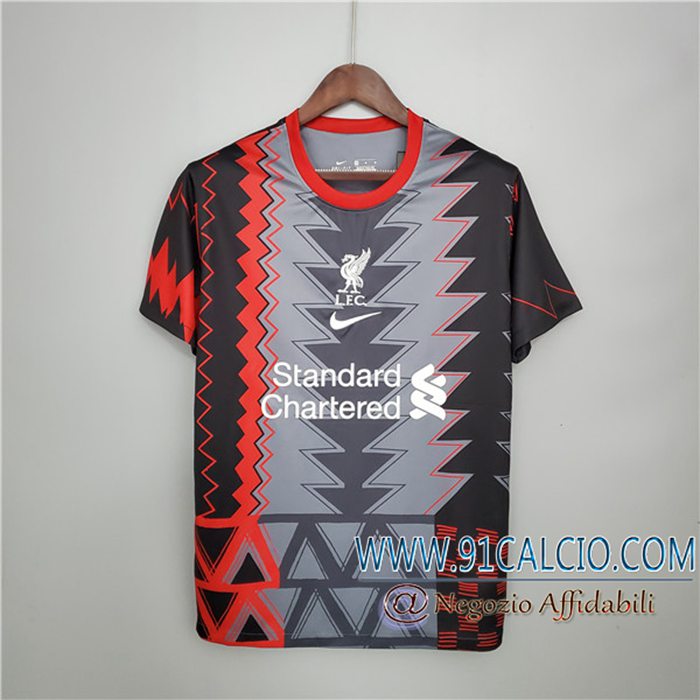 Nuove T Shirt Allenamento FC Liverpool Grigio/Rosso/Nero 2021/2022