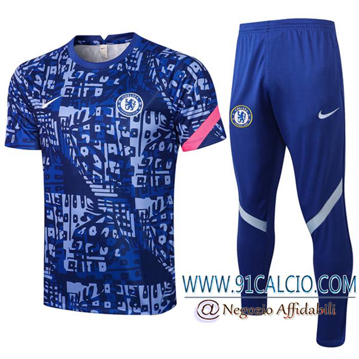 Kit Maglia Allenamento FC Chelsea + Pantaloni Blu 2021/2022
