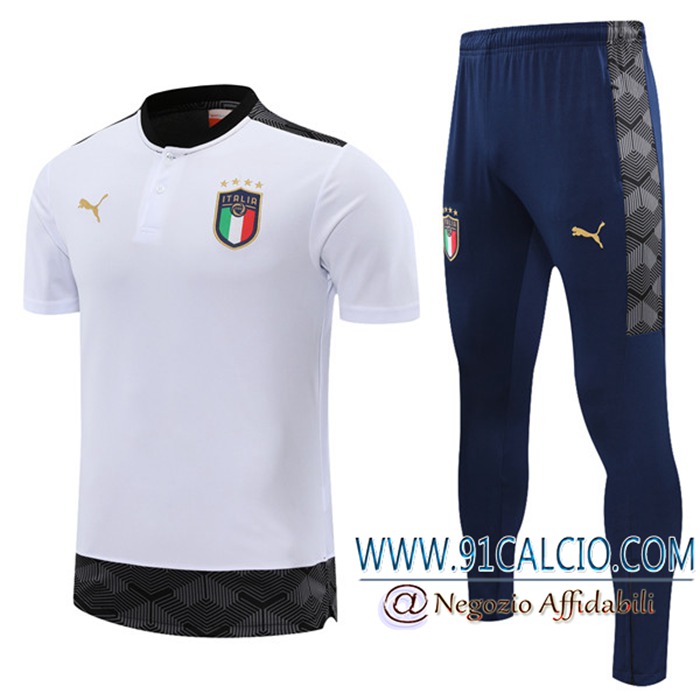 Kit Maglia Allenamento Italia + Pantaloni Bianca 2021/2022
