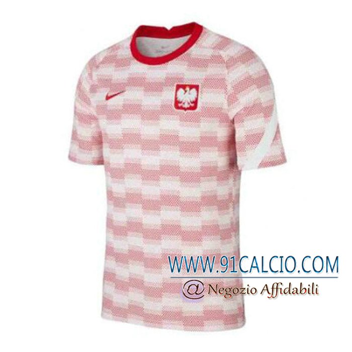 T Shirt Allenamento Polonia Rosso/Bianca 2021/2022 T Shirt Allenamento Polonia Rosso/Bianca 2021/2022