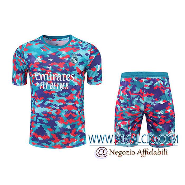 Shop Kit Maglia Allenamento Real Madrid Pantaloncini Rosso/Blu ...