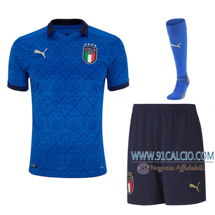 Maglie Calcio Italia Prima (Pantaloncini+ Calzettoni) UEFA Euro 2020