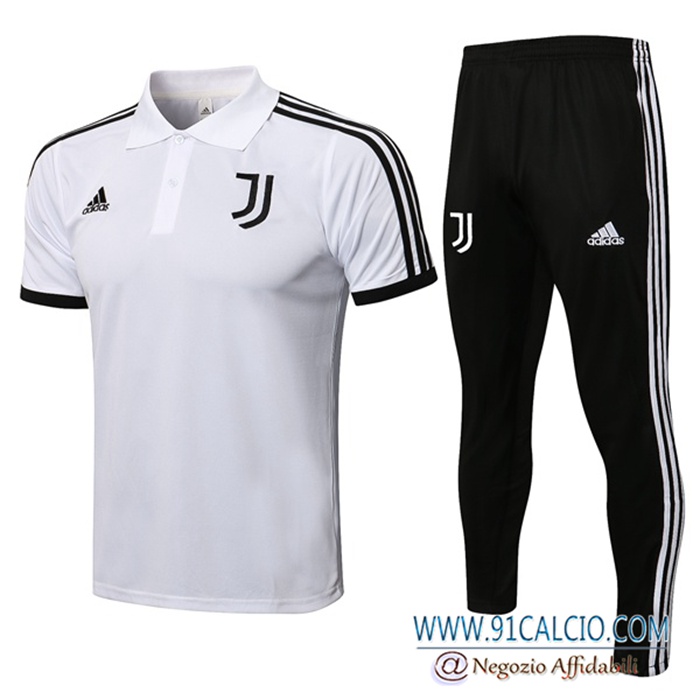 Kit Maglia Polo Juventus + Pantaloni Bianca 2021/2022