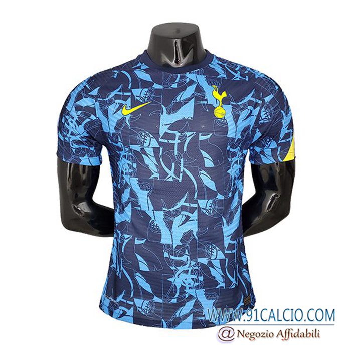 T Shirt Allenamento Tottenham Hotspur Player Version Nero/Blu 2021/2022