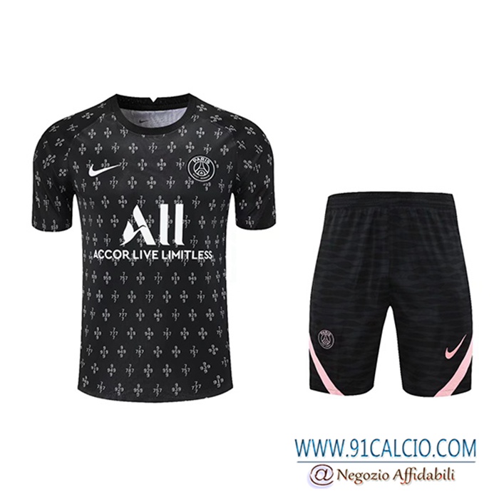 Kit Maglia Allenamento Jordan PSG + Pantaloncini Nero 2021/2022