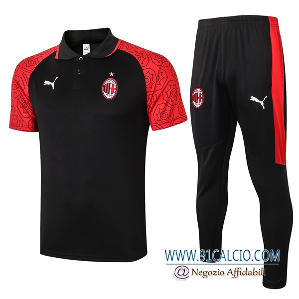 Kit Maglia Polo Milan AC + Pantaloni Rosso 2020 2021