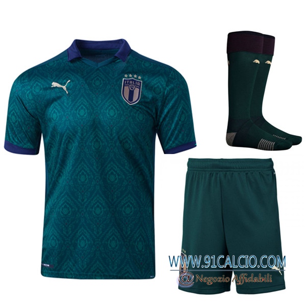 Kit Maglie Calcio Italia Terza (Pantaloncini+Calzettoni) UEFA Euro 2020