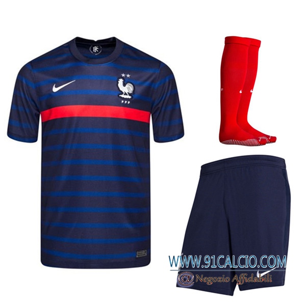 Kit Maglie Calcio Francia Prima (Pantaloncini+Calzettoni) UEFA Euro 2020