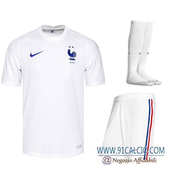 Kit Maglie Calcio Francia Seconda (Pantaloncini+Calzettoni) UEFA Euro 2020