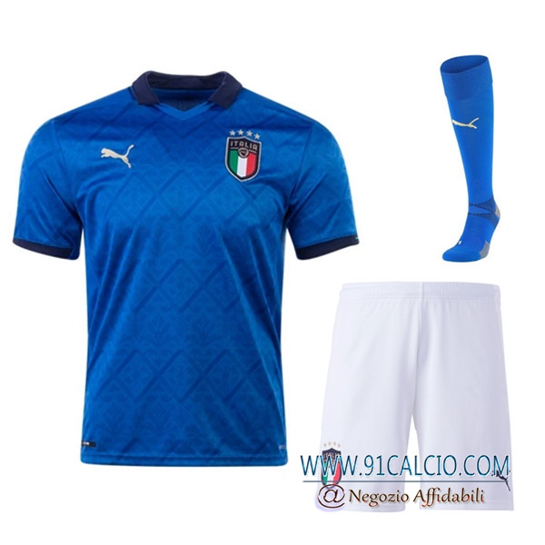 Kit Maglie Calcio Italia Prima (Pantaloncini+Calzettoni) UEFA Euro 2020
