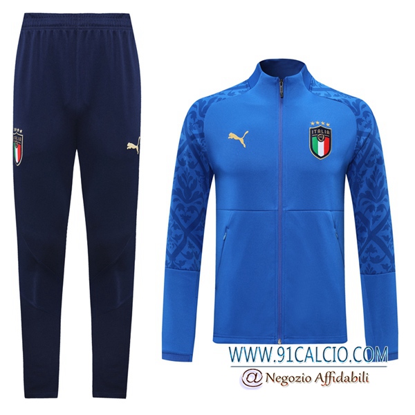 Tuta Allenamento Italia Blu 2020 2021 Giacca + Pantaloni