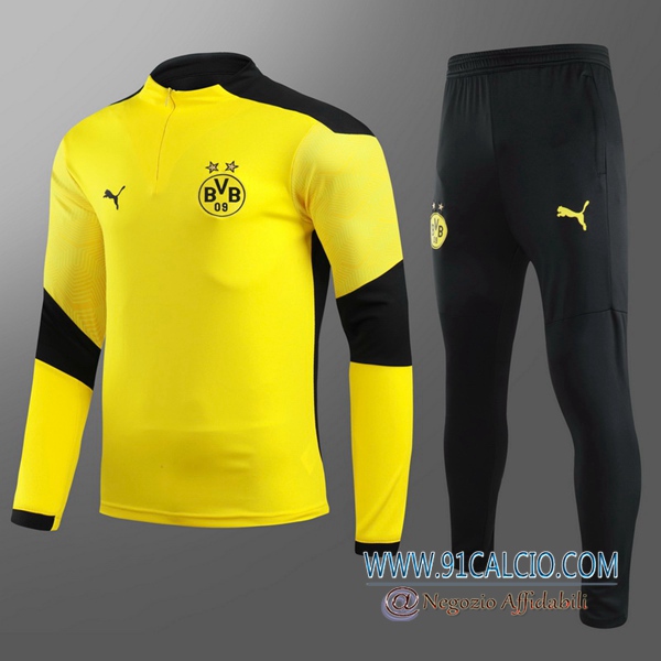 Tuta Allenamento Dortmund BVB Bambino Giallo 2020 2021 | Felpa + Pantaloni