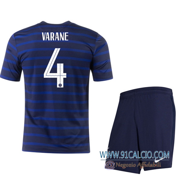 Maglie Calcio UEFA Euro 2020 Francia (Varane 4) Bambino Prima ...