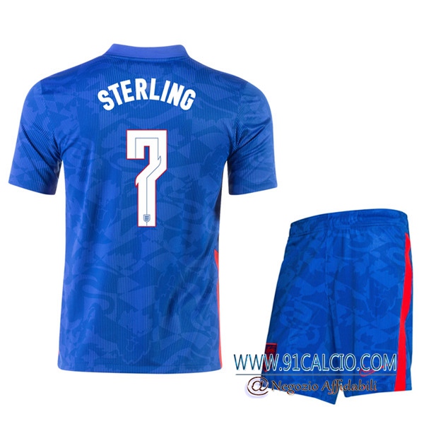 Maglie Calcio UEFA Euro 2020 Inghilterra (Sterling 7) Bambino Seconda