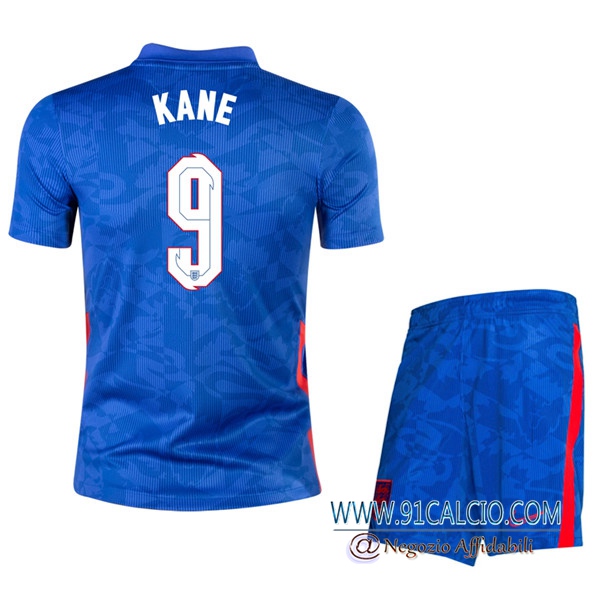 Maglie Calcio UEFA Euro 2020 Inghilterra (Kane 9) Bambino Seconda