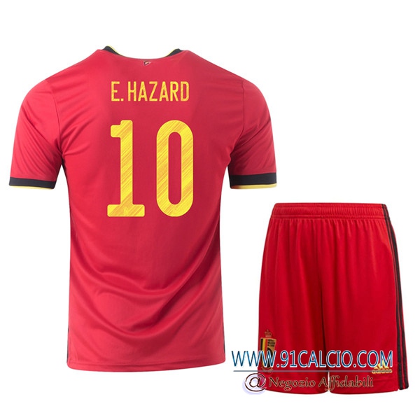Maglie Calcio UEFA Euro 2020 Belgio (E.Hazaro 10) Bambino Prima
