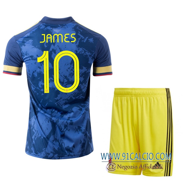Maglie Calcio UEFA Euro 2020 Colombia (JAMES 10) Bambino Seconda