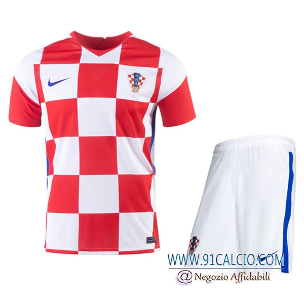 Kit Maglie Calcio Croazia Prima + Pantaloncini UEFA Euro 2020