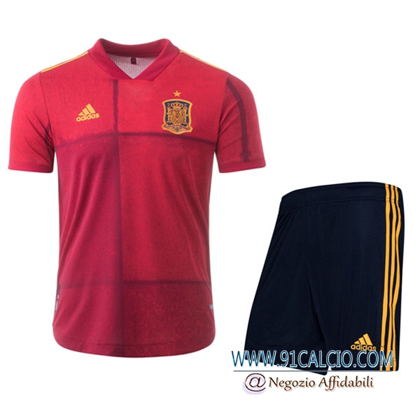 Kit Maglie Calcio Spagna Prima + Pantaloncini UEFA Euro 2020