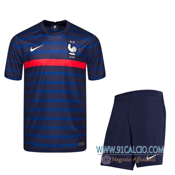 Kit Maglie Calcio Francia Prima + Pantaloncini UEFA Euro 2020