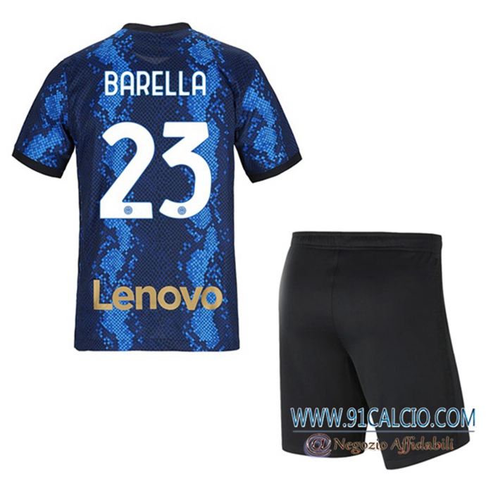 Maglie Calcio Inter Milan (BARELLA 23) Bambino Prima 2021/2022