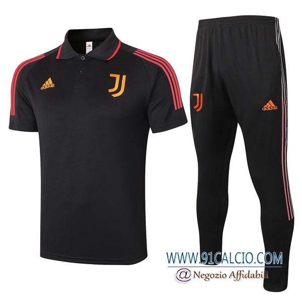 Kit Maglia Polo Juventus + Pantaloni Nero 2020 2021