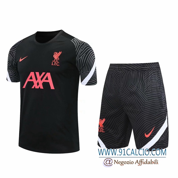 Kit Maglia Allenamento FC Liverpool + Pantaloncinis Nero 2020 2021