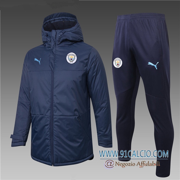 Piumino Calcio Manchester City Blu Marin + Pantaloni 2020 2021