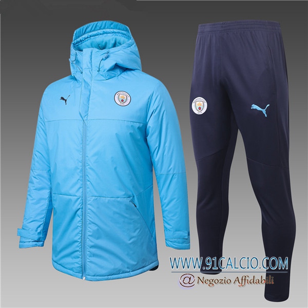 Piumino Calcio Manchester City Blu + Pantaloni 2020 2021