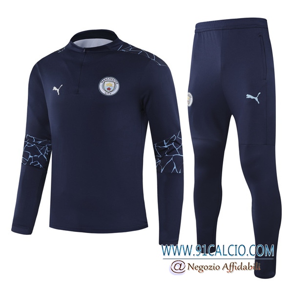 Tuta Allenamento Manchester City Bambino Blu Marin 2020 2021 | Felpa + Pantaloni