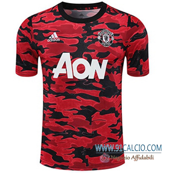 T Shirt Allenamento Manchester United Nero/Rosso 2020/2021 | 91calcio