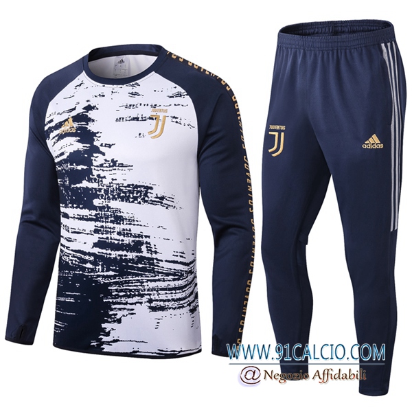 Tuta Allenamento Juventus Bambino Blu/Bianco 2020 2021 | Felpa + Pantaloni