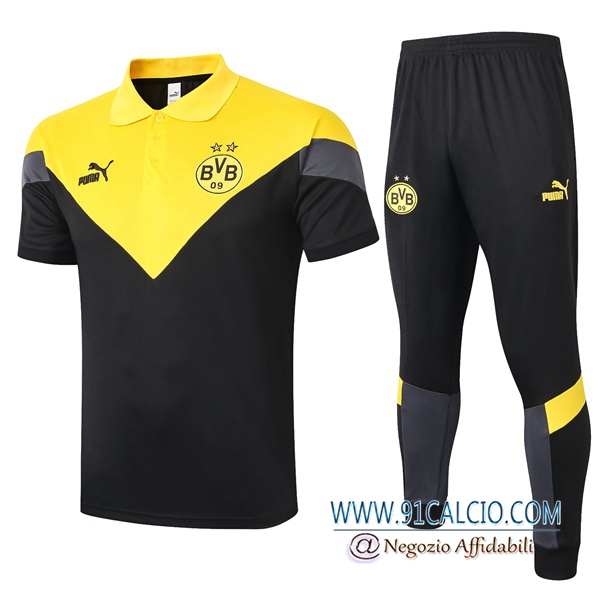Kit Maglia Polo Dortmund BVB + Pantaloni Giallo Nero 2020 2021