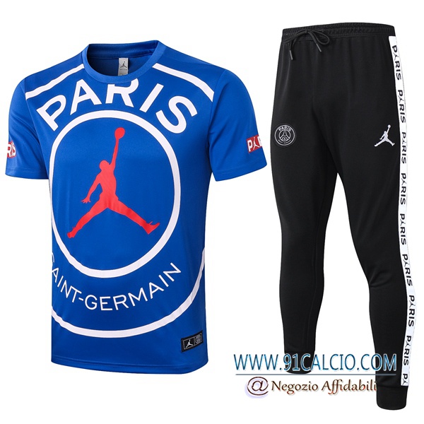 Kit Maglia Allenamento Paris PSG Jordan Pantaloni Blu 2020 2021 ...
